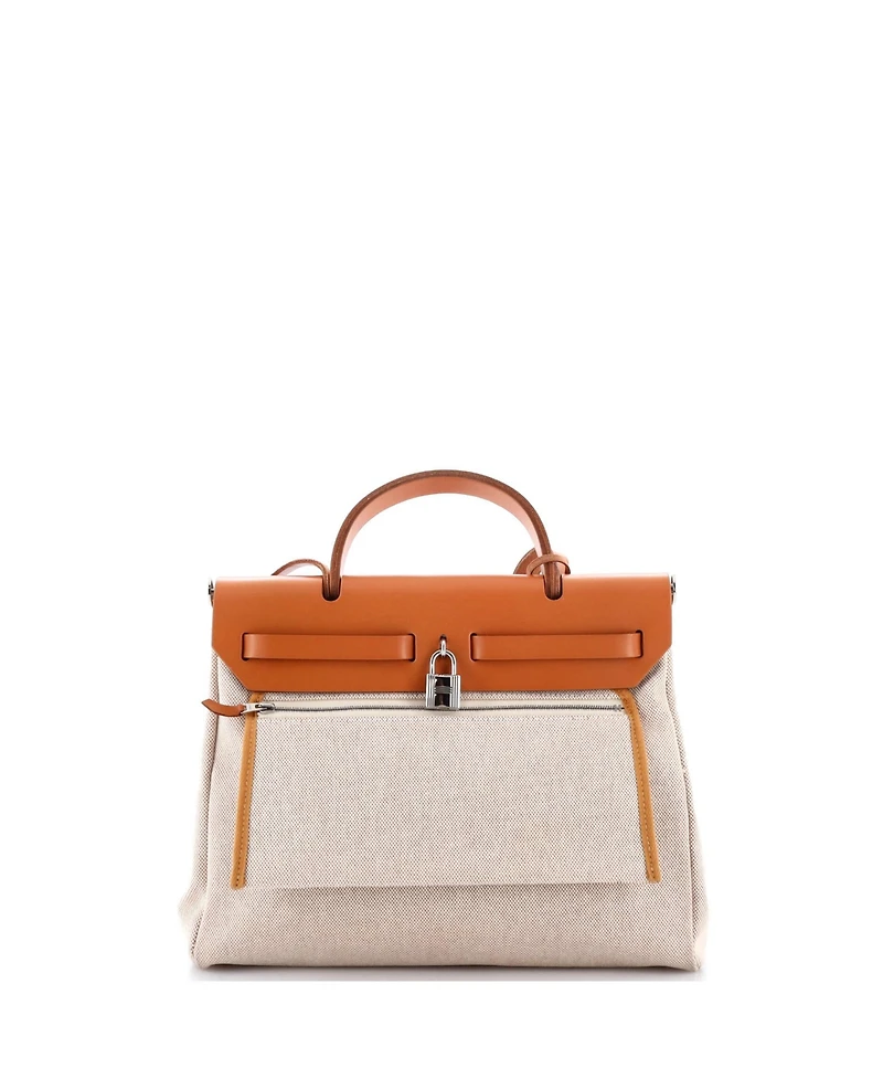 Pre-Owned Hermes 31 Herbag Zip Relief Brides de Gala Toile and Leather