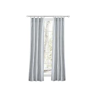 Ellis Curtain Plaza Classic Ticking Stripe Printed on Natural Ground 3" Rod Pocket Tailored Panel Pair 56" x Blue