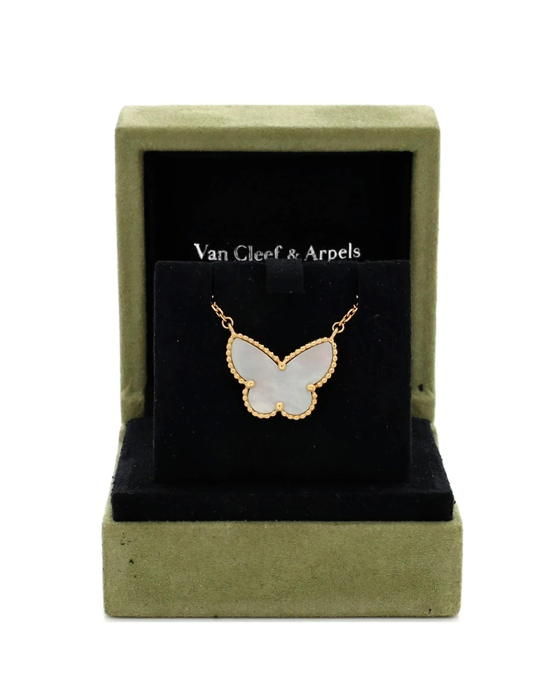 Pre-Owned Van Cleef & Arpels Lucky Alhambra Butterfly Pendant Necklace