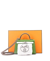 Pre-Owned Hermes Kelly 20 Handbag Tricolor Epsom with Palladium Hardware