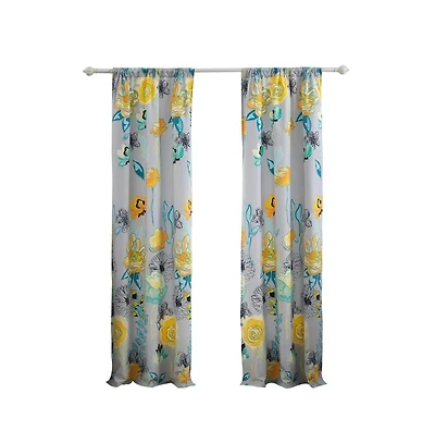 Greenland Home Fashion Watercolor Dream Curtains - Gray 42x84"