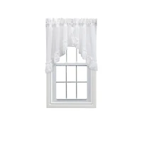 Ellis Curtain Madelyn Ruflled Victorian 1.5" Rod Pocket Swag for Windows Lace Edge 82" x 38