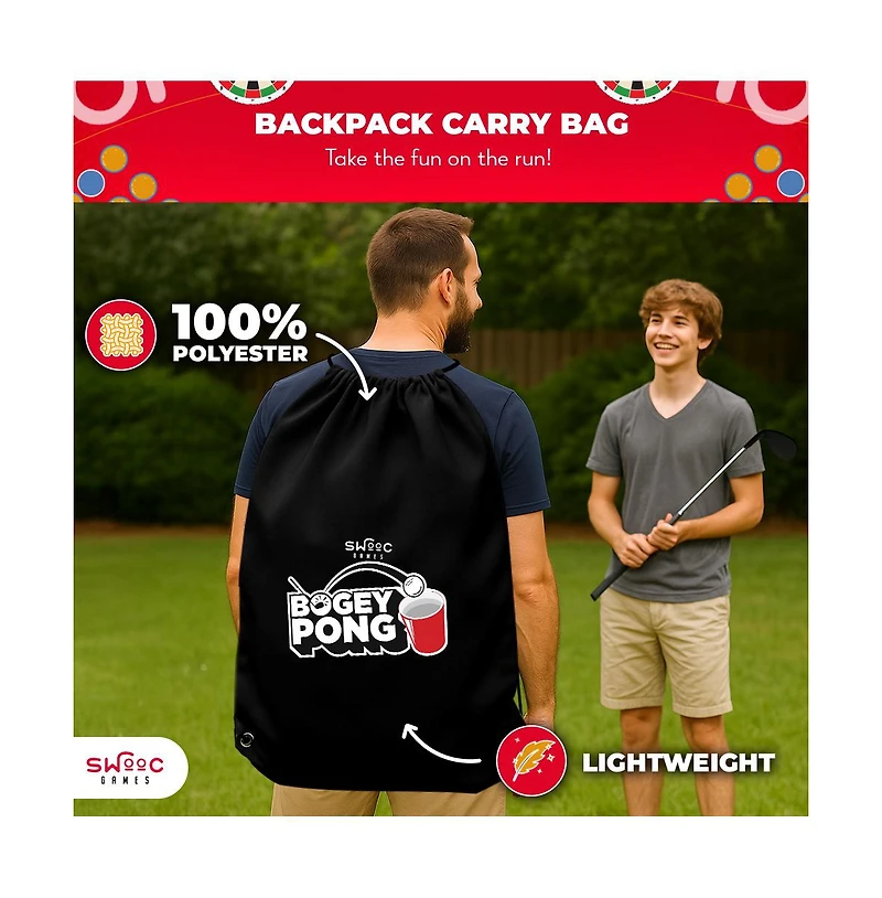 Bogey Pong | 3-in-1 Backyard Pong Golf Game Set with Darts & Tic Tac Toe | Remove Discs for Pong Golf Style Gameplay