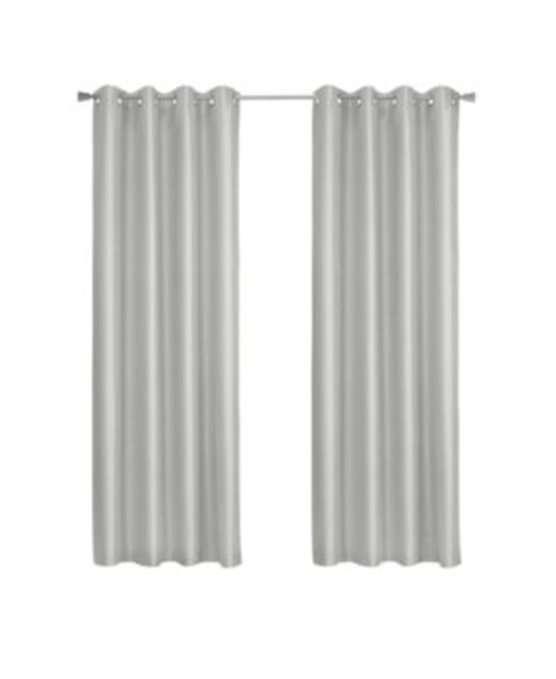 Thermaplus 100 Polyester Glacier Balance Temperature Solid Faux Silk Blackout Grommet Curtain Panel 52 X22 X Silver