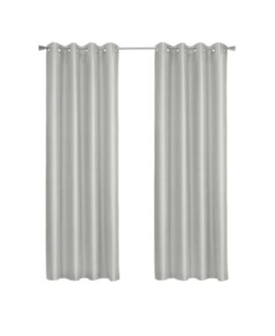 Thermaplus 100 Polyester Glacier Balance Temperature Solid Faux Silk Blackout Grommet Curtain Panel 52 X22 X Silver