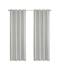 Thermaplus 100 Polyester Glacier Balance Temperature Solid Faux Silk Blackout Grommet Curtain Panel 52 X22 X Silver