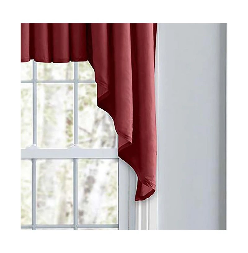 Ellis Stacey 3" Rod Pocket High Quality Fabric Solid Color Window Lined Filler Valance 42"x13" Merlot