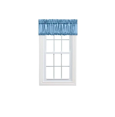 Ellis Stacey 1.5" Rod Pocket High Quality Fabric Solid Color Window Balloon Valance 60"x15" Slate