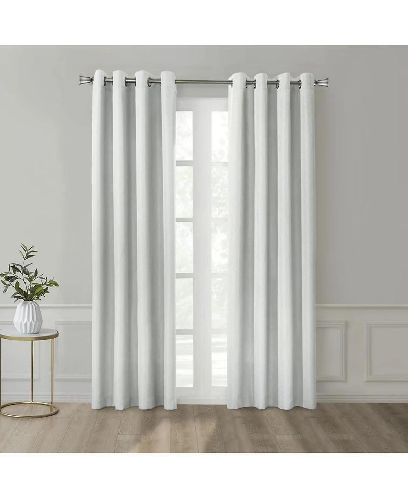 Thermaplus Marissa Blackout Uv Protection Grommet Curtain Panel for Windows 52" x 108" Light Grey