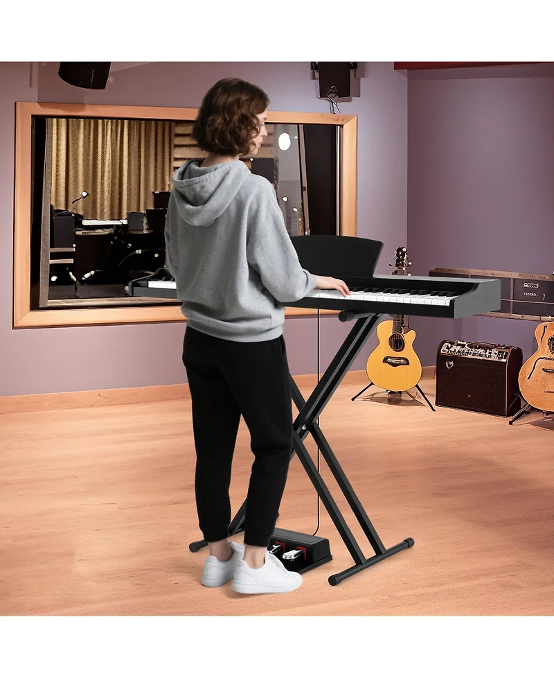 Sugift 88-Key Keyboard Piano Set with Adjustable Stand