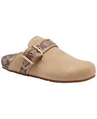 Coach Women's Signature Jacquard Round Toe Archival Buckle Clogs