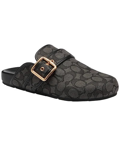 Coach Women's Signature Jacquard Round Toe Archival Buckle Clogs