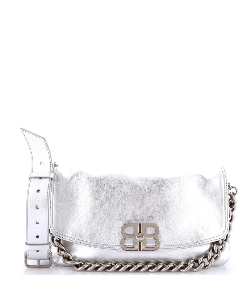 Pre-Owned Balenciaga Large Bb Soft Flap Bag Leather