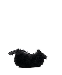 Pre-Owned Balenciaga Xs Le Cagole Giant Studs Shoulder Bag Faux Fur
