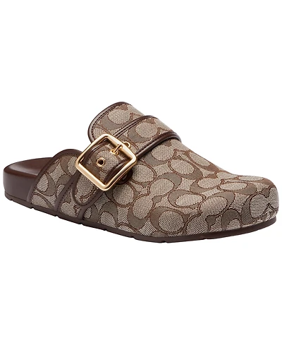 Coach Women's Signature Jacquard Round Toe Archival Buckle Clogs