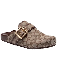 Coach Women's Signature Jacquard Round Toe Archival Buckle Clogs