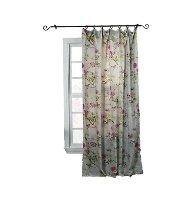 Balmoral Floral Print Tailored Panel Curtain 48-Inch-by-63-Inch - Lilac / Green