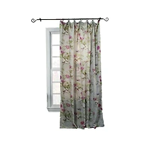Balmoral Floral Print Tailored Panel Curtain 48-Inch-by-63-Inch - Lilac / Green