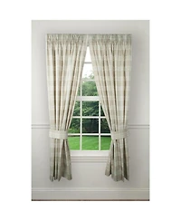 Ellis Curtain Bartlett Unlined 2-Piece Window Curtain Tailored Panels Pair With Ties - 90x63" Natural