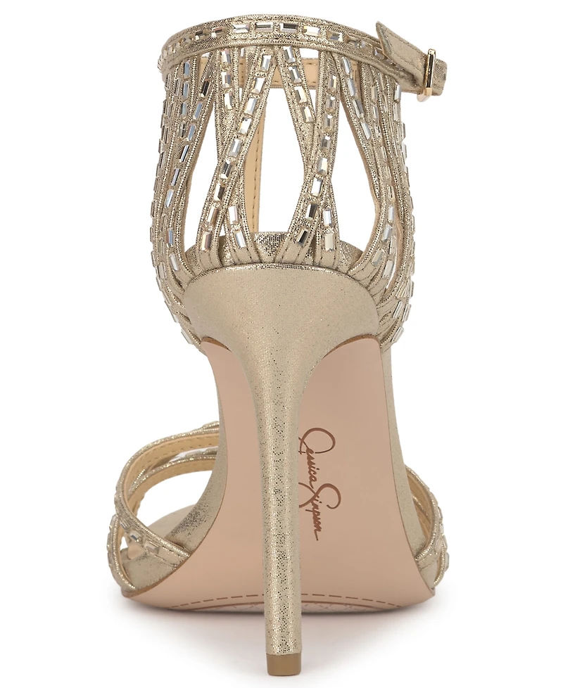 Jessica Simpson Women's Jivira Rhinestone Strappy Stiletto Sandals