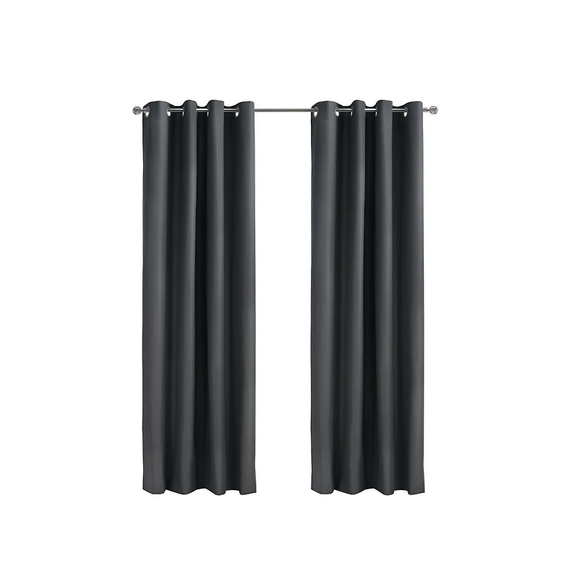 Thermaplus Alpine Blackout Premium Stylish and Functional Grommet Curtain Panel 52" x 108" Charcoal