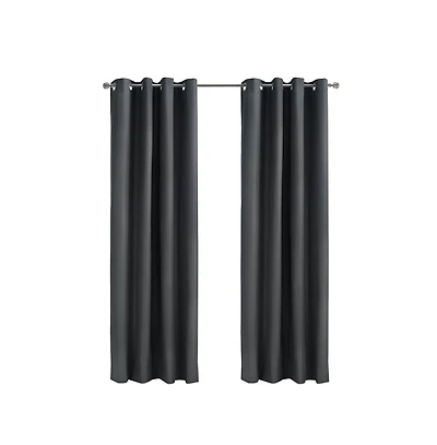 Thermaplus Alpine Blackout Premium Stylish and Functional Grommet Curtain Panel 52" x 108" Charcoal