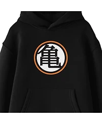 Dragon Ball Z Boys Kanji Emblem Long Sleeve Youth Black Hooded Sweatshirt-xl