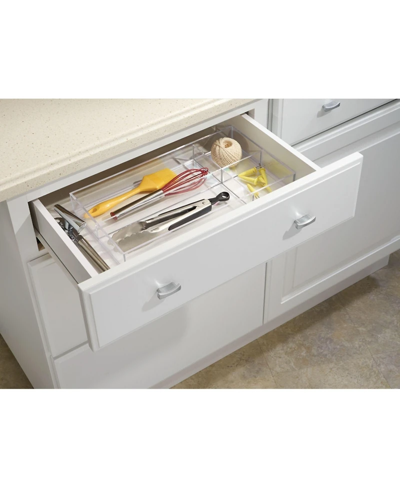 iDesign 4-Section Stackable Makeup Drawer Organizer - Clear