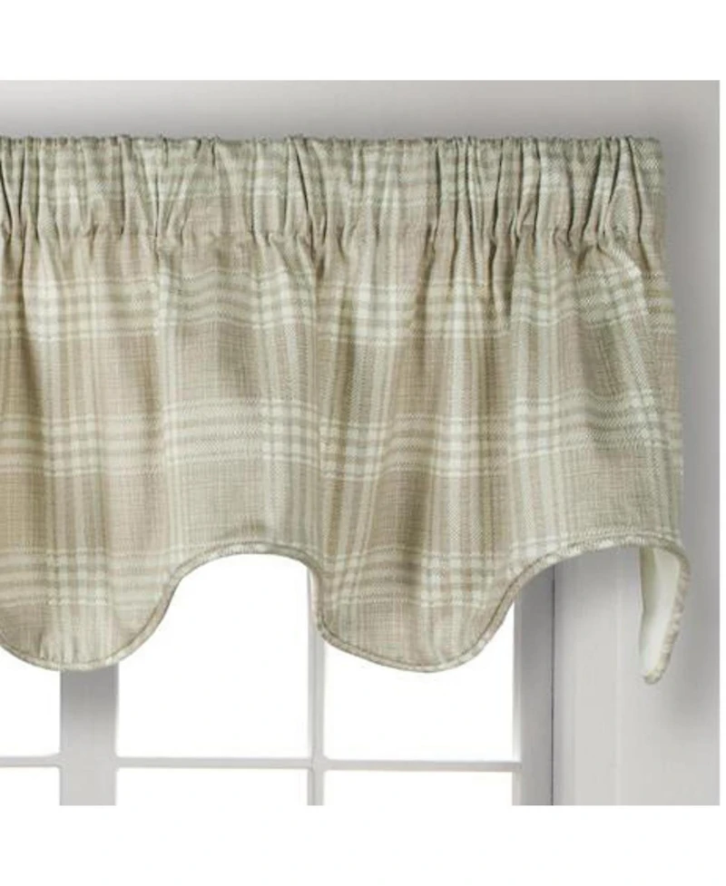 Ellis Curtain Light Blocking Cool Adjustable Bartlett Lined Scallop Window Valance - 70x17" Natural