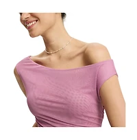 Cotton On Women's Gathered Mesh Off Shoulder Top