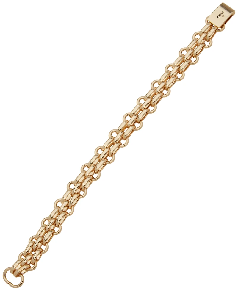 Dkny Gold-Tone Thick Drama Chained Flex Bracelet