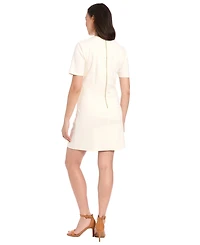 London Times Petite Crewneck Shift Mini Dress
