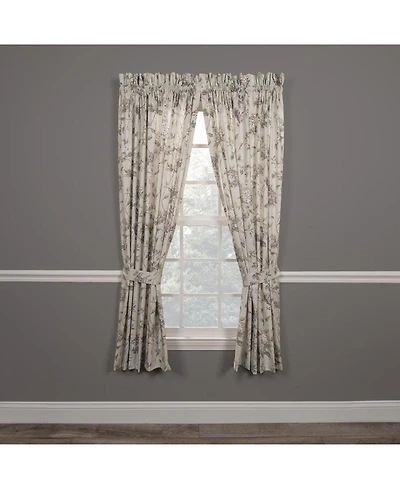 Ellis Curtain Abigail High Quality Window Rod Pocket Panel Pairs With 2 Tie Backs - 2-Piece - 90x84", Lilac