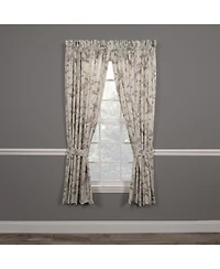 Ellis Curtain Abigail High Quality Window Rod Pocket Panel Pairs With 2 Tie Backs - 2-Piece - 90x84", Lilac