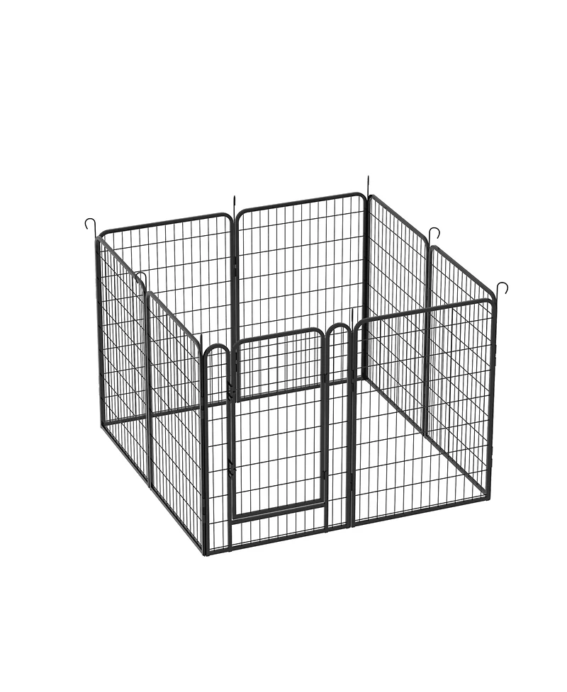 Aostirmotor 39.37 in. H Dog Fence Pet Exercise Pen for Outdoor Indoor and 8 Panels Heavy Duty Metal Playpen with door