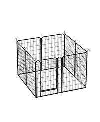 Aostirmotor 39.37 in. H Dog Fence Pet Exercise Pen for Outdoor Indoor and 8 Panels Heavy Duty Metal Playpen with door