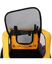 Aostirmotor Yellow Pet Bike Dog Cart for Bicycle Suitable for Small and Medium Pets Folding Cart Frame Quick Release Wheel Internal Leash