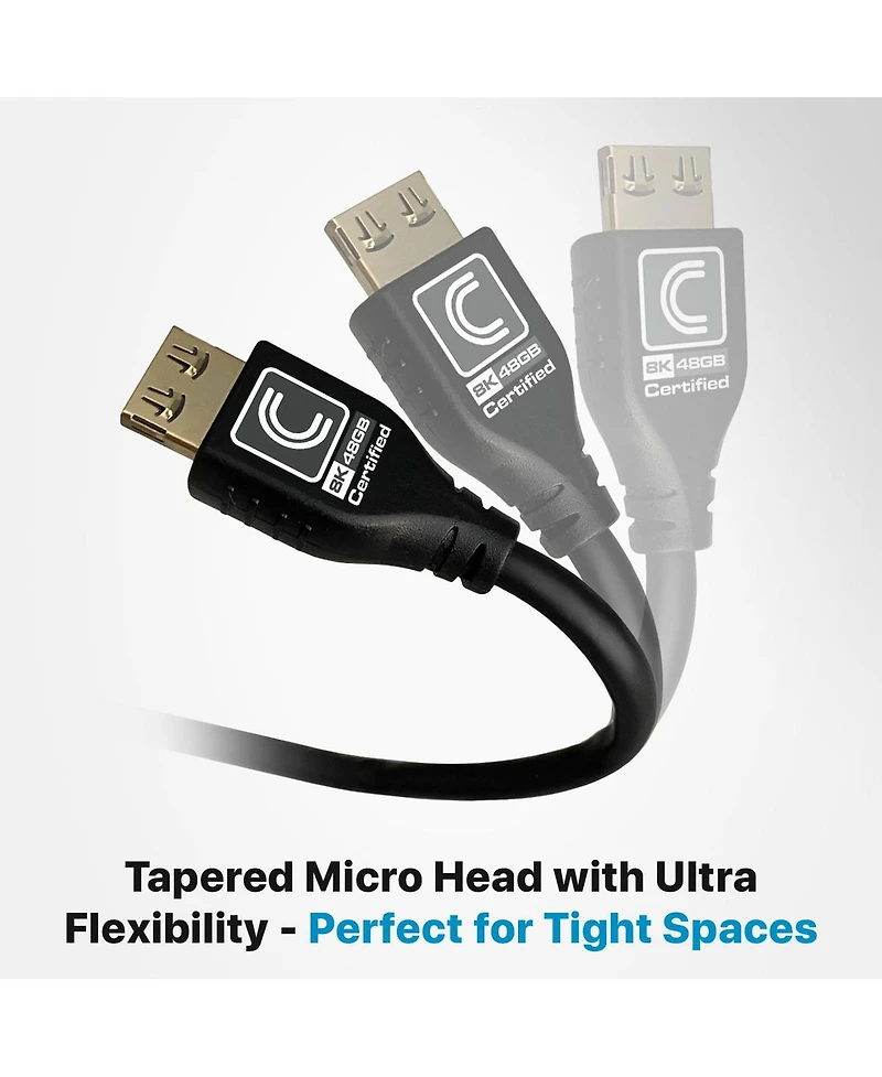Comprehensive 9' MicroFlex Pro Av/It Integrator Series 8K 48Gbps Hdmi Cable with ProGrip, Jet Black