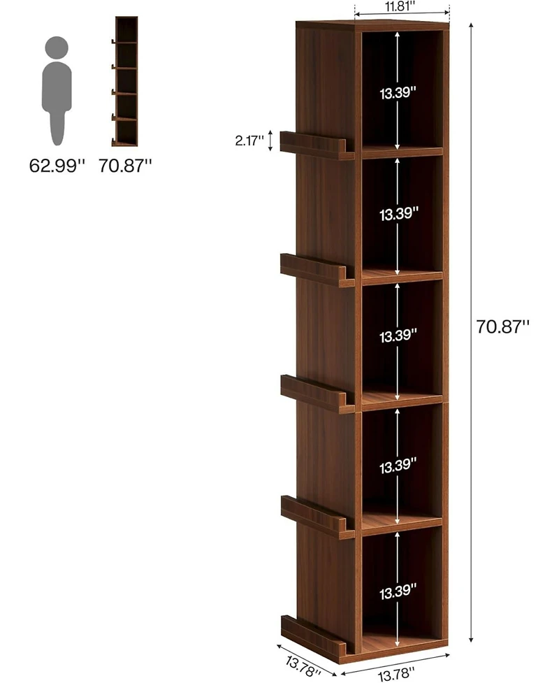 Tribesigns 70.9-Inch Tall Narrow Kitchen Pantry, 5-Tier Slim Storage Cabinet with Side Organizers