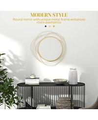 Homcom Metal Wall Art 25.6" in Round Wall Mirror,