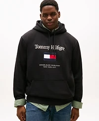 Tommy Hilfiger Men's Big & Tall Embroidered Flag Hooded Sweatshirt