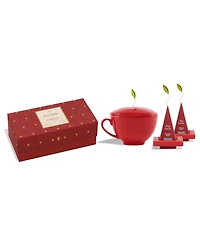 Tea Forte Holiday Warming Joy Bundle with 10-Pyramid Infusers, Cafe Cup and Tea Tray