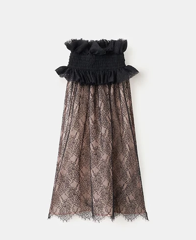 Mango Women's Ruff Collar Detail Lace Top