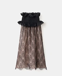 Mango Women's Ruff Collar Detail Lace Top