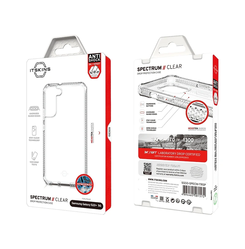 ITSkins Spectrum Clear Case for Samsung Galaxy S22 Plus