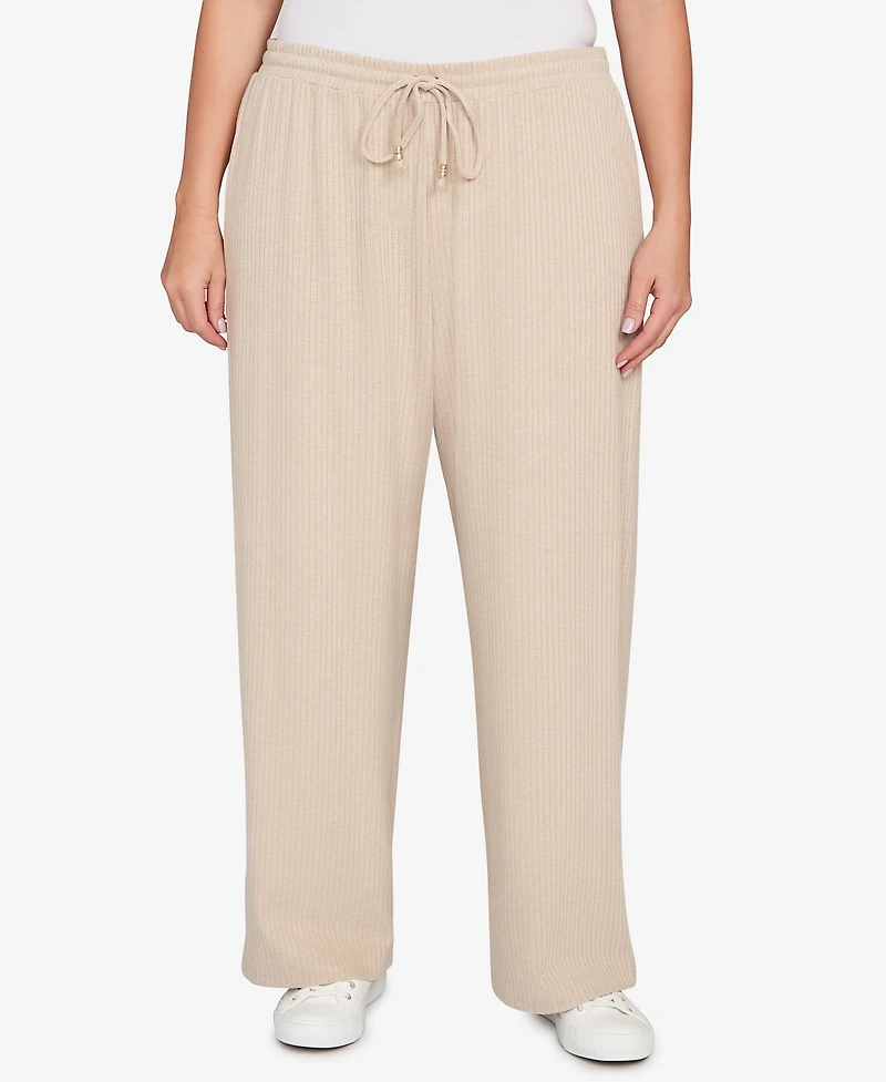 Hearts Of Palm Plus Solid Texture Hatchi Casual Pant