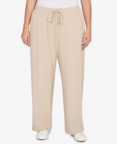 Hearts Of Palm Plus Solid Texture Hatchi Casual Pant