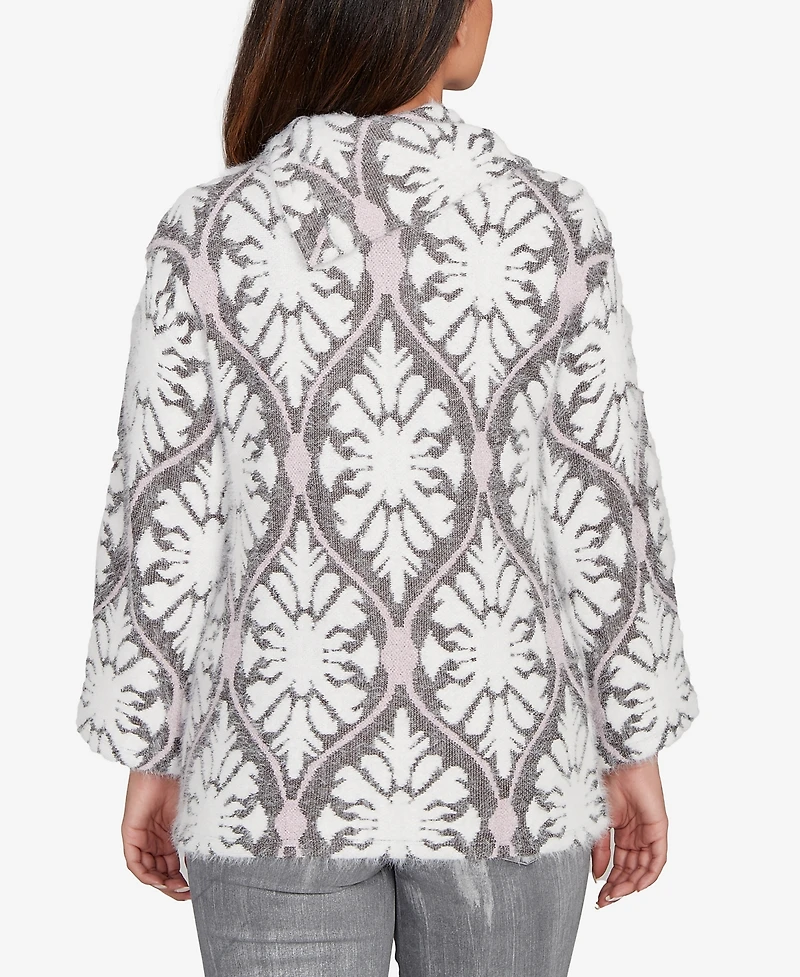 Ruby Rd. Petite Medallion Jacquard Sweater Knit Top
