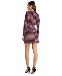 Donna Morgan Women's Tweed Long-Sleeve Mini Dress