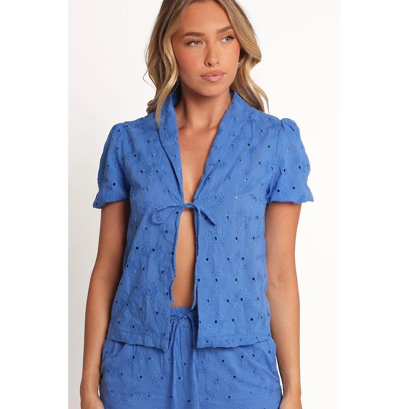 Petal and Pup Women's Ksenia Embroidered Tie Top